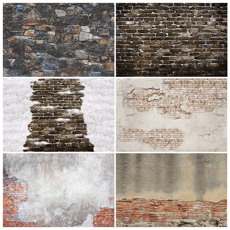 Фото Потертая кирпичная стена Mocsicka, фон для фотосъемки детей, портрет, фотография, торт, разбивка, день рождения, украшение, занавеска №1