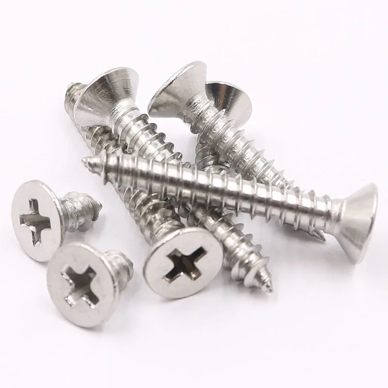 

Countersunk head tapping screws M1 M1.2 M1.4 M1.7 M2 M2.2 M2.6 M3 M3.5 304 Stainless steel Cross recessed Flat Wood Screw