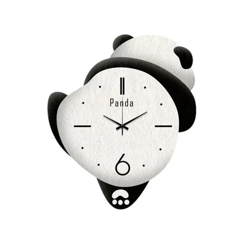 Часы в виде милой панды, часы с героями мультфильмов для украшения семейной спальни, беззвучные часы, бесшумные настенные часы для детской комнаты O4X2
