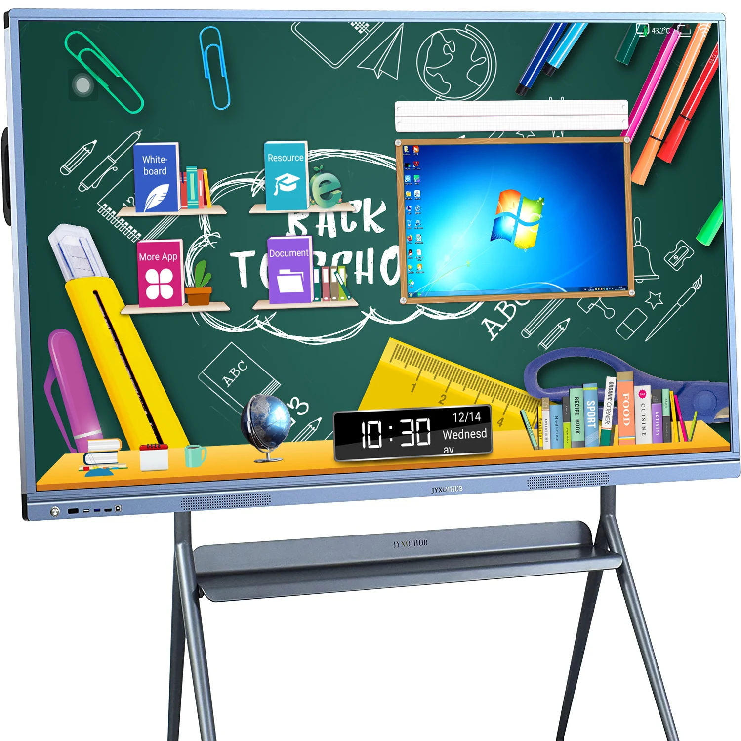 

JYXOIHUB 55 Inch Electronic Whiteboard Smart Digital Whiteboard with Android & Windows for Classroom and Office(No Mobile Stand)