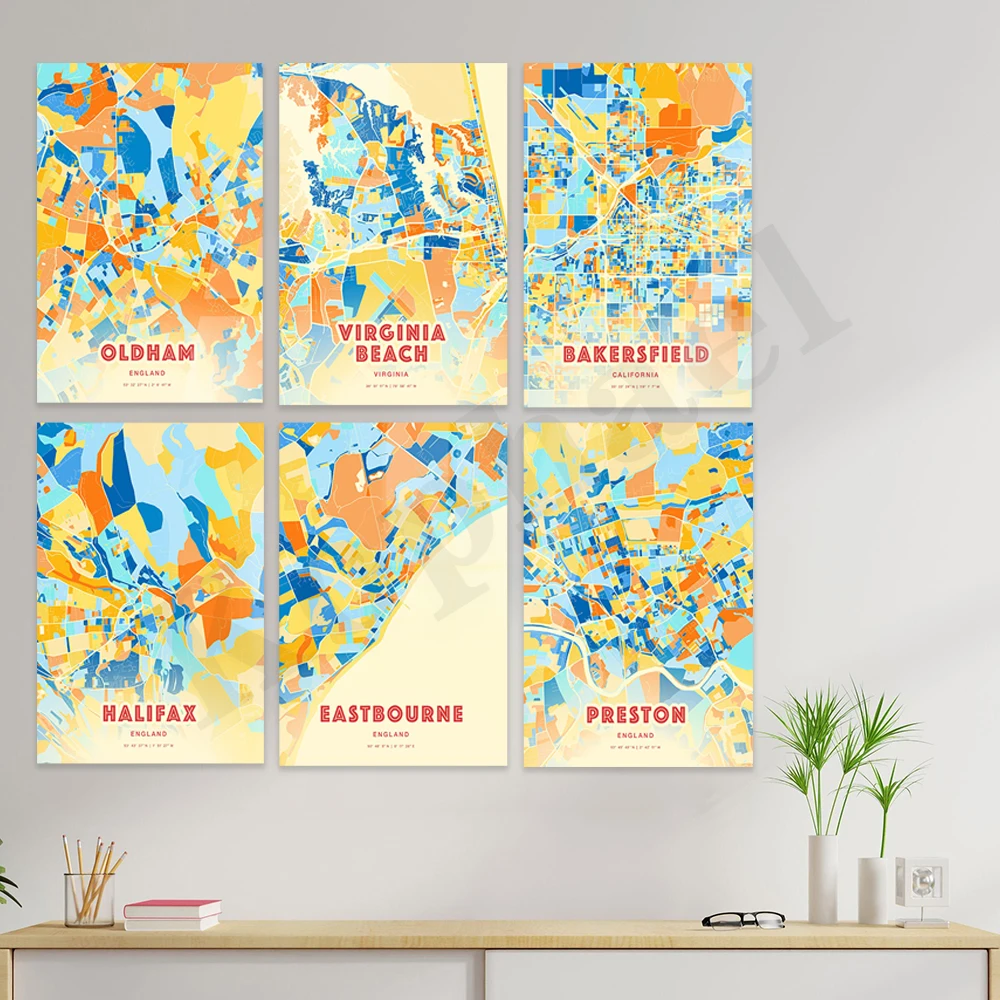 Плакат с цветной картой городов KOPHAEL