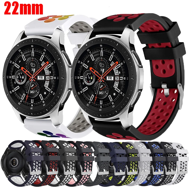 

22mm Sport Silicone Strap For Samsung Galaxy Watch 46mm Gear S3 Band For Amazfit 2/2S/3/GTR 47mm Huawei Watch 4/3/GT3/2e/GT2 Pro