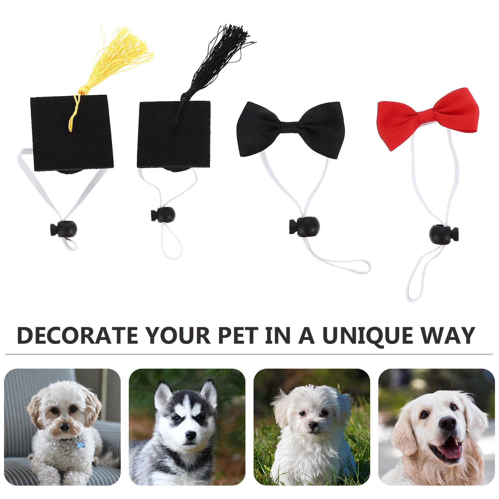 

4 шт. Малые собаки Выпускной Костюм Собака градиент день фотографии одежда кошки Выпускной костюм шляпа на выпускной