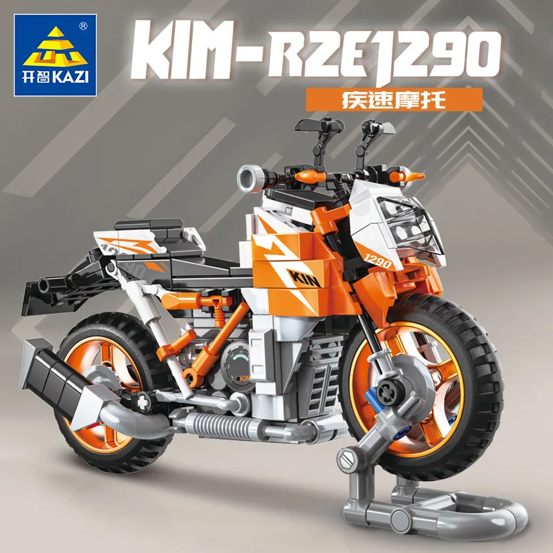 

Конструктор скоростной мотоцикл Kazi 6127, локомотив, гоночный внедорожник, Сборная модель мальчика, сборка, строительные блоки, игрушка