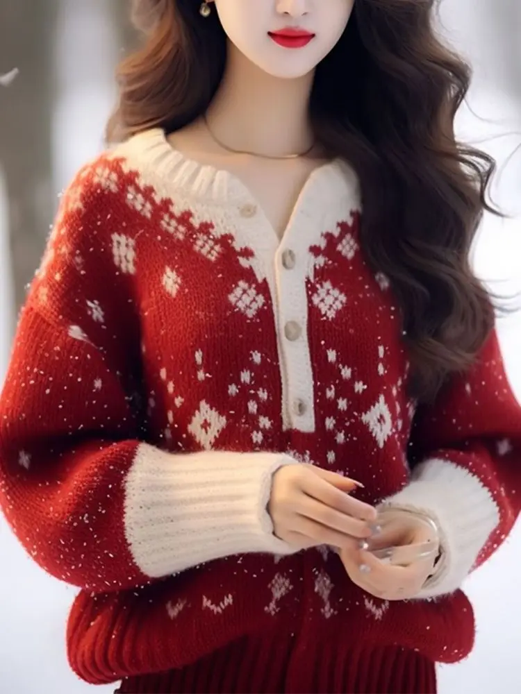 Осень и зима новый продвинутый сладкий красивый супер свободный свитер модный