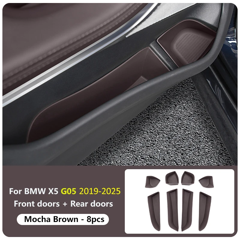 

Для BMW X5 G05 2019-2025 ящик для хранения боковых дверей автомобиля TPE передняя и задняя дверь автомобиля слот-органайзер лоток-органайзер аксессуары для интерьера