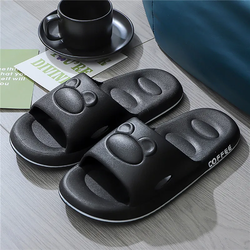 

Шлепанцы мужские Нескользящие, толстая подошва, мягкие сандалии, летняя обувь для ванной комнаты