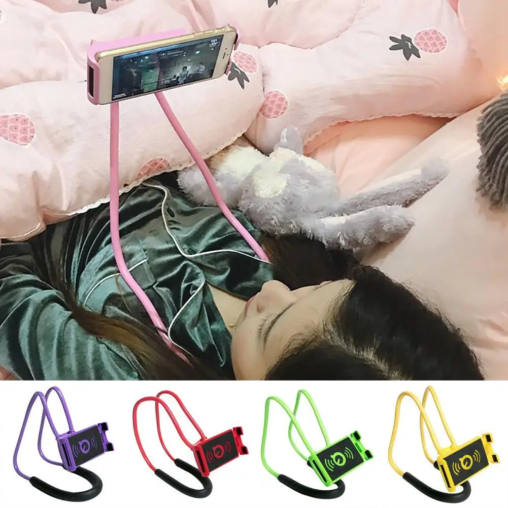 

Phone Stand Multifunctional 360 Degree Rotation Lightweight Universal Neckband Flexible Phone Lazy Bracket for Watching TV