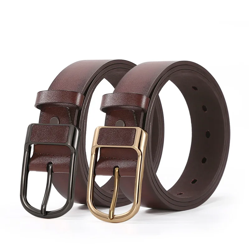 Retro Needle Buckle Belt Fashion Men'S Belt Leisure Business Young And Middle-Aged Versatile Adjustable Belt Coffee Color A3357