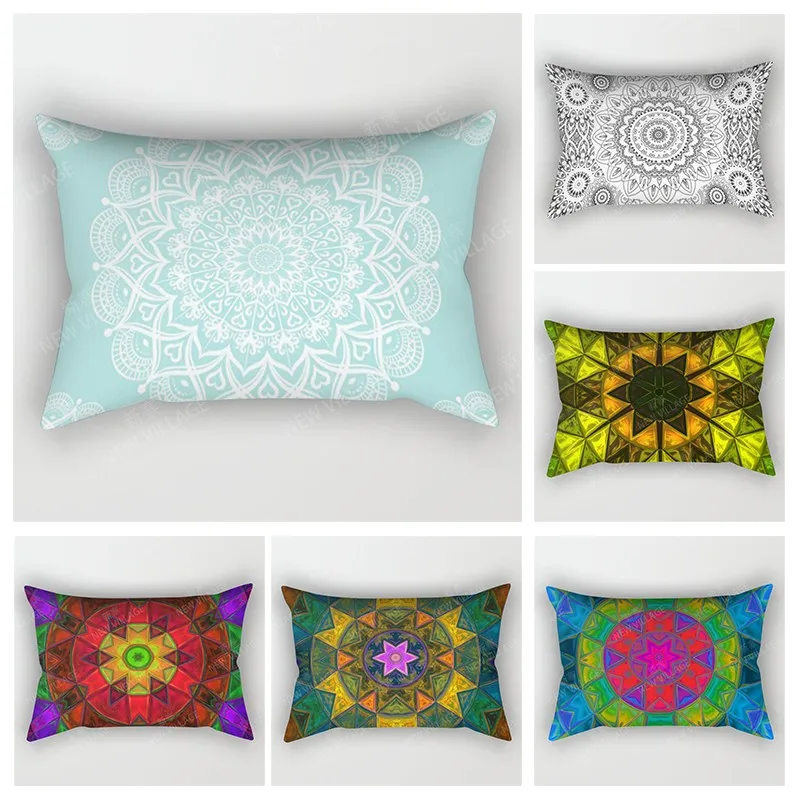 

Чехол для диванной подушки с рисунком мандалы в скандинавском стиле, 30 х50 см, 40 х60, 50 х7, 0, в винтажном марокканском стиле