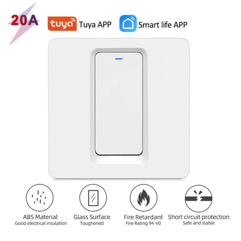

Умный переключатель для водонагревателя TUYA, настенный Wi-Fi выключатель с таймером и дистанционным управлением, работает с Google Home Alexa, 20 А