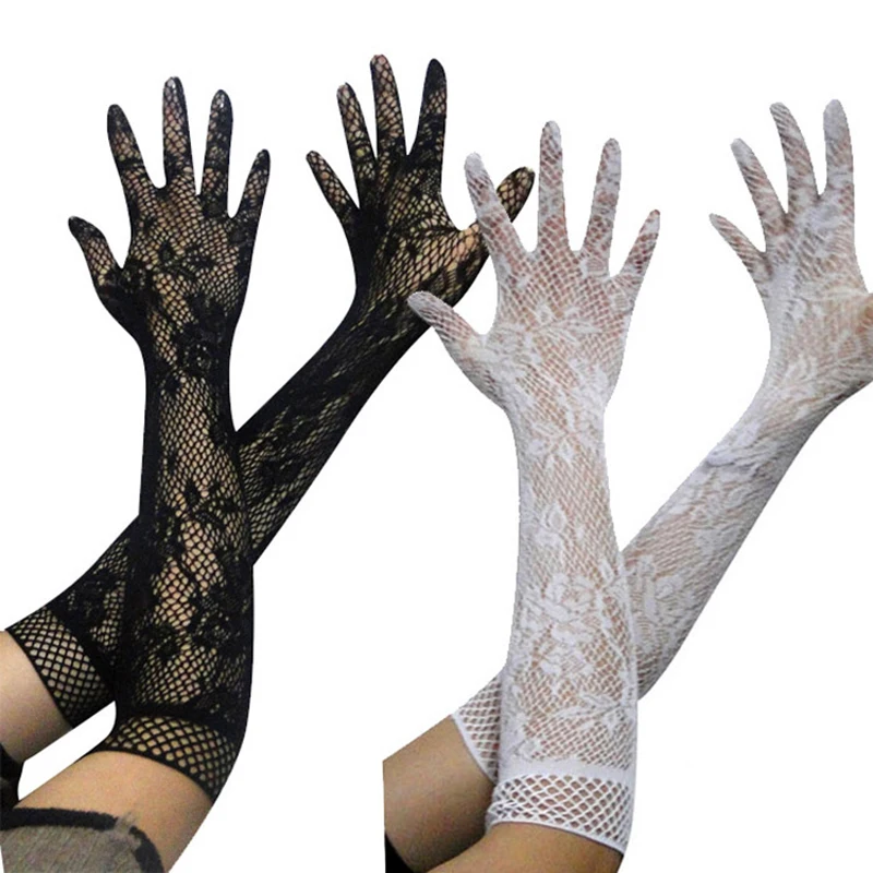 

Nets Gloves Fun Long Gloves Etiquette Mittens Sexy Gloves Fishnet Gloves Smooth Fashion More Style Lace Beautiful Mesh Bride