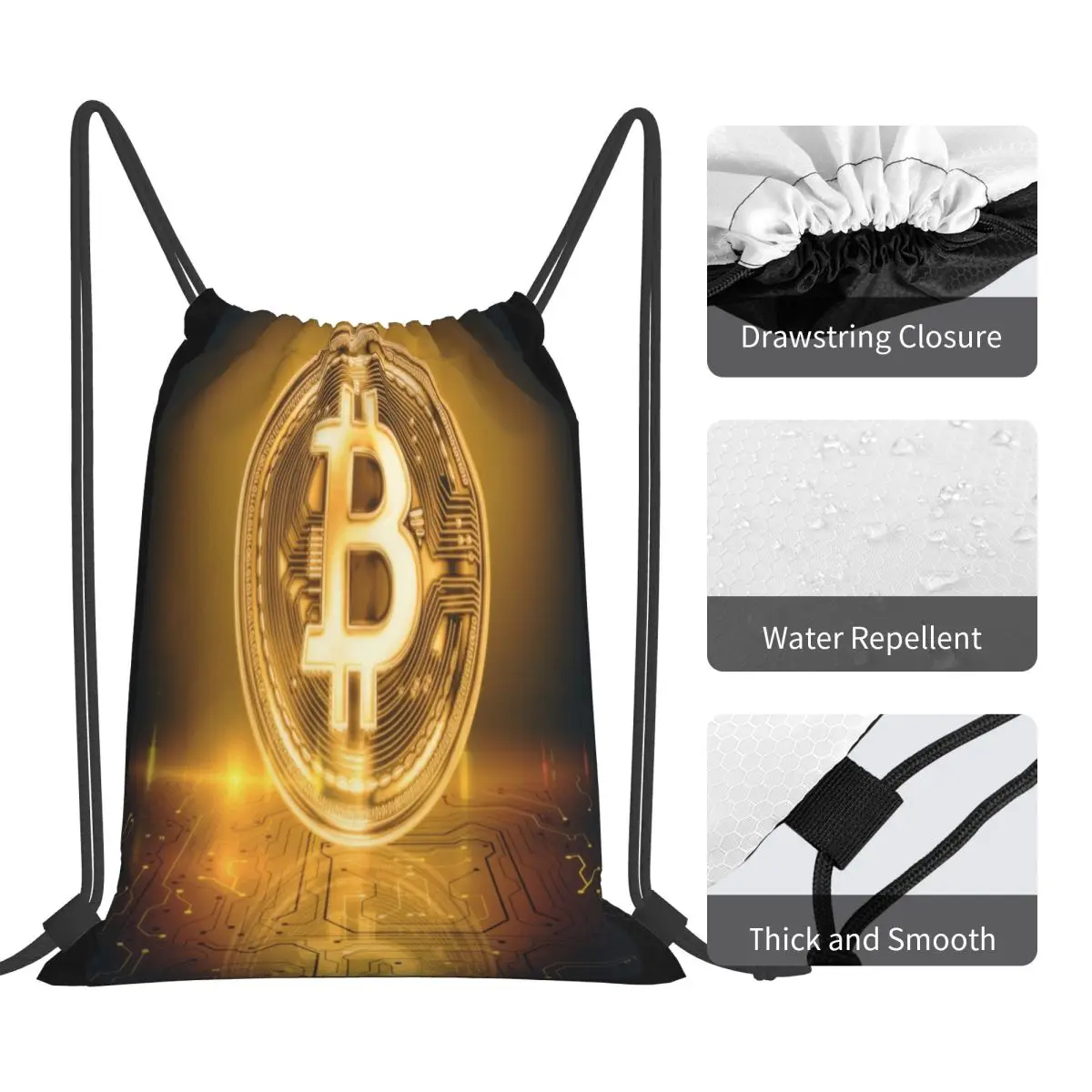 Рисунок 3 - Рюкзак унисекс на шнурке с логотипом биткоина