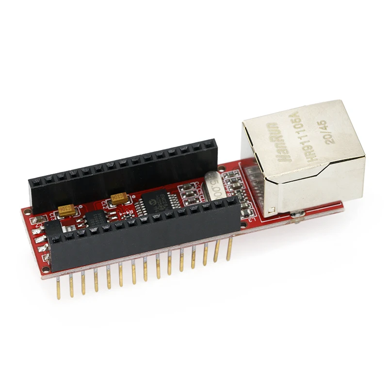 Фото Nano V3 Ethernet щит ENC28J60 микрочип HR911105A Ethernet веб-сервер плата модуль для Arduino Nano 3,0 №2