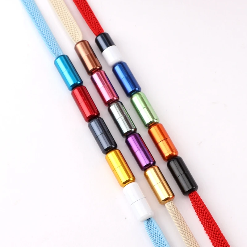 2Pcs/1Set Metal Capsule lock Accessories Elastic Shoelaces for Sneakers No Tie Shoelace Lazy Shoe lace Buckle DIY Kit Decoration