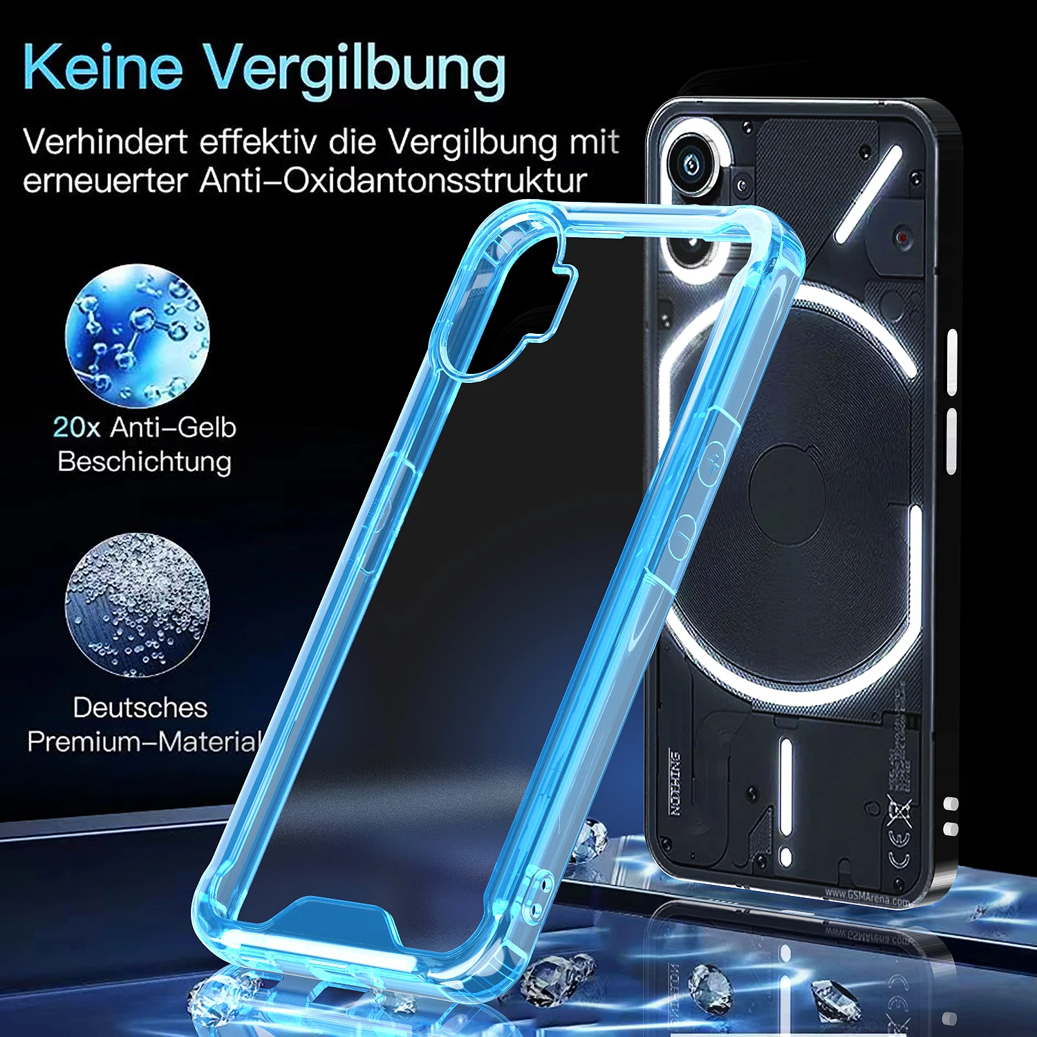 

Clear Acrylic Case For Nothing Phone 1 Luxury Transparent Armor Shockproof Soft Silicone Edge Hard Back Phone Cover NothingPhone