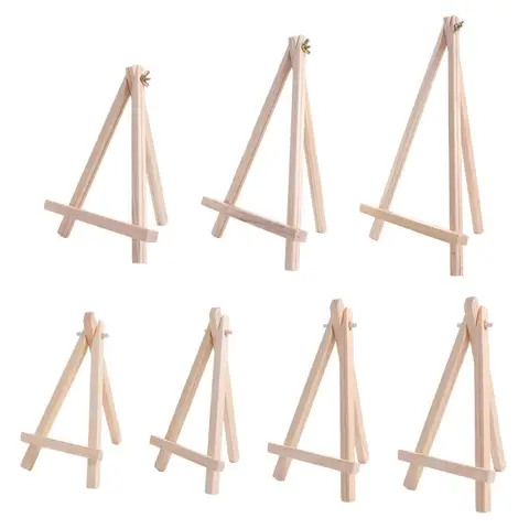 Stand Painting & Sketch Wood Mini Easel Foldable Small Triangle Display Stand Portable Desk Stand Tripod Art Supplies