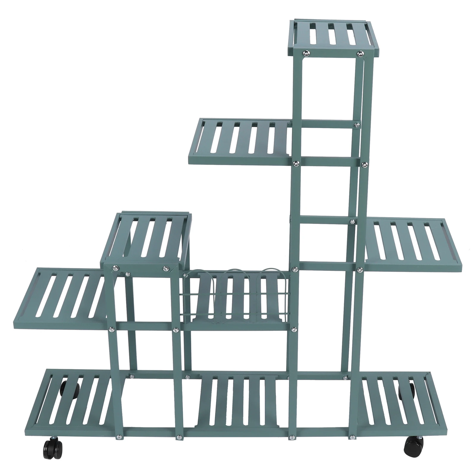 

5‑Layer Movable Flower Rack with Wheeled Iron Plant Stand Indoor and Outdoor Shelf for Home