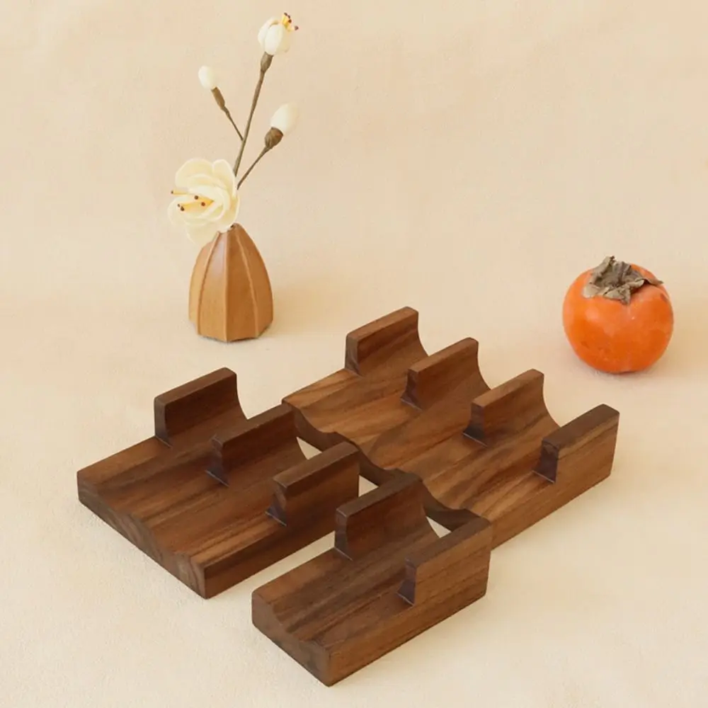 Gifts Black Walnut Sushi Rack Kitchen Tool Wood Plate Urchin Holder Tableware Cuisine Stand For Home