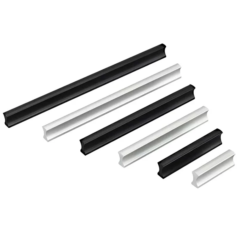 2 шт. Длина 64 96 128 160 192 224 мм 8012-тип Ручка шкафа кухонной двери ящика из алюминиевого