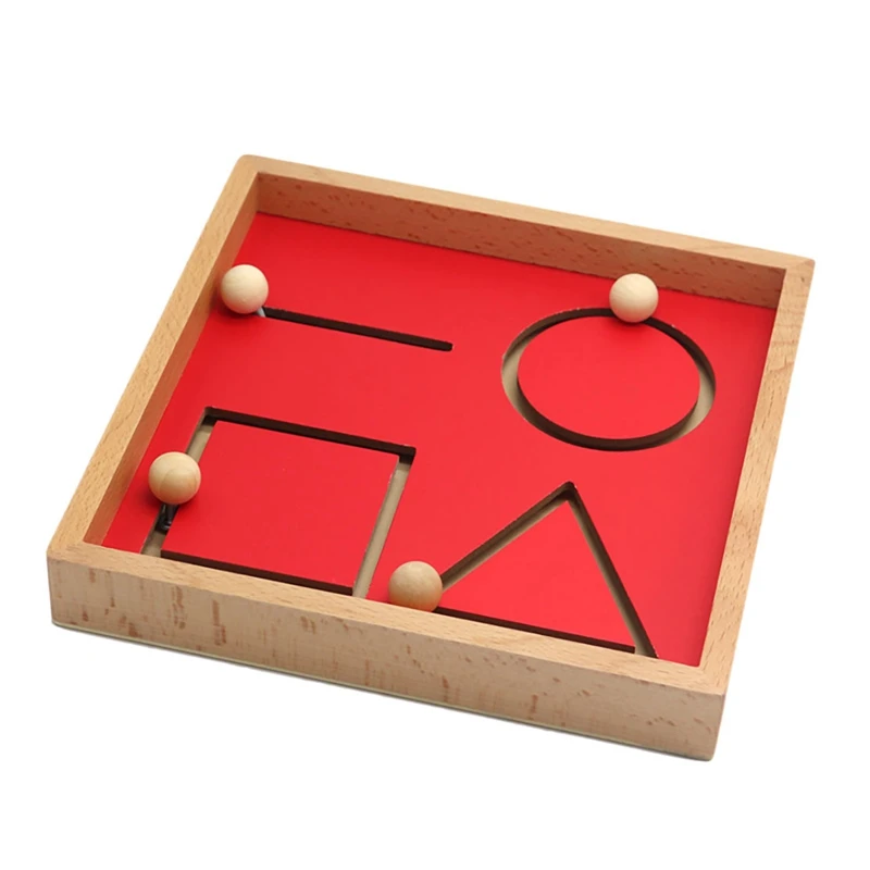 

-Wooden Intellectual Toy Children's Handwriting Auxiliary Geometric Trajectory Line Shape Preschool Training A