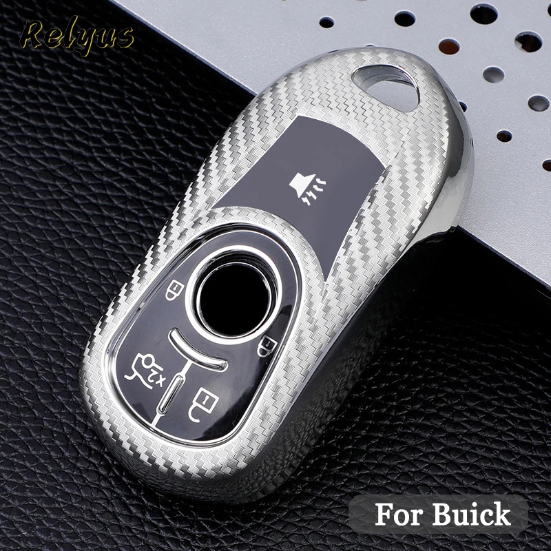 

Carbon Grain TPU Car Key Case Protector for Buick Encore Envision GL6 GL8 New Lacrosse Excelle Regal Verano Key Cover Accessory