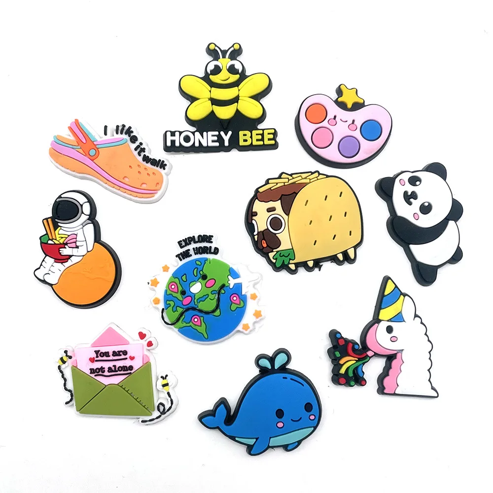 

1 шт. Новые Подвески для обуви JIBZ, милые животные, панда, единорог, пчела, украшение для обуви «сделай сам», украшение для крокса, очаровательн...