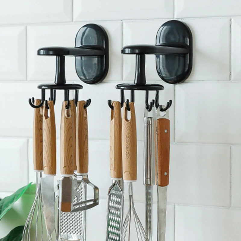 

Kitchen Rotate Storage Rack Cupboard Shelf Hanging Hook Organizer Closet Clothes Shelf Hanger Wardrobe Holder Kitchen Storage