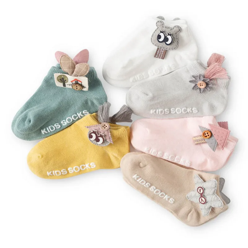 

3 Pairs Baby Walking Socks, Anti-Slip Socks with Buttons, Soft Stretchy Breathable Unisex Socks for Infant, Toddler, Boys Girls