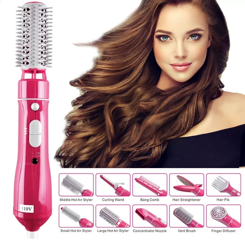 

NEW2023 Professional Hot Hair Air Brush 10 In1 Hair Styler Blow Dryer Comb Hot Air Brush Hairdryer Hairbrush One Step Hair Blowe