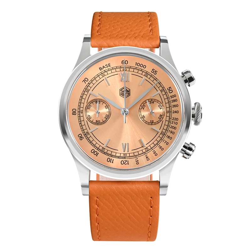 San Martin Мужские Роскошные Часы Хронограф Кварцевые 38 мм Наручные Пара 50 м