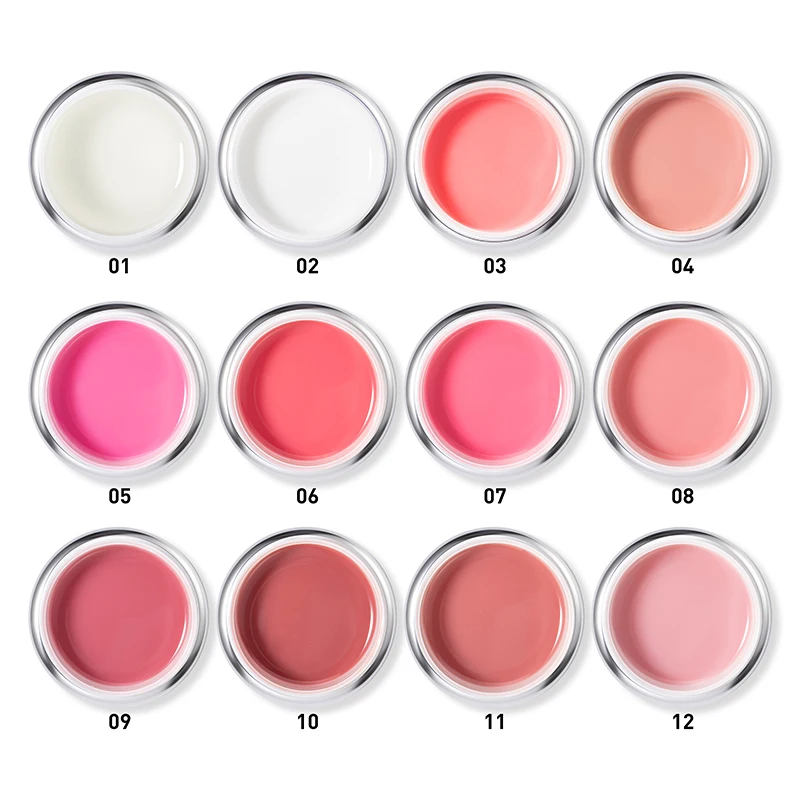 Beautilux Hard Builder Nail Art Gel Pink Clear Milky Camouflage Self Leveling UV Gel French White Gels Nail Polish 50g