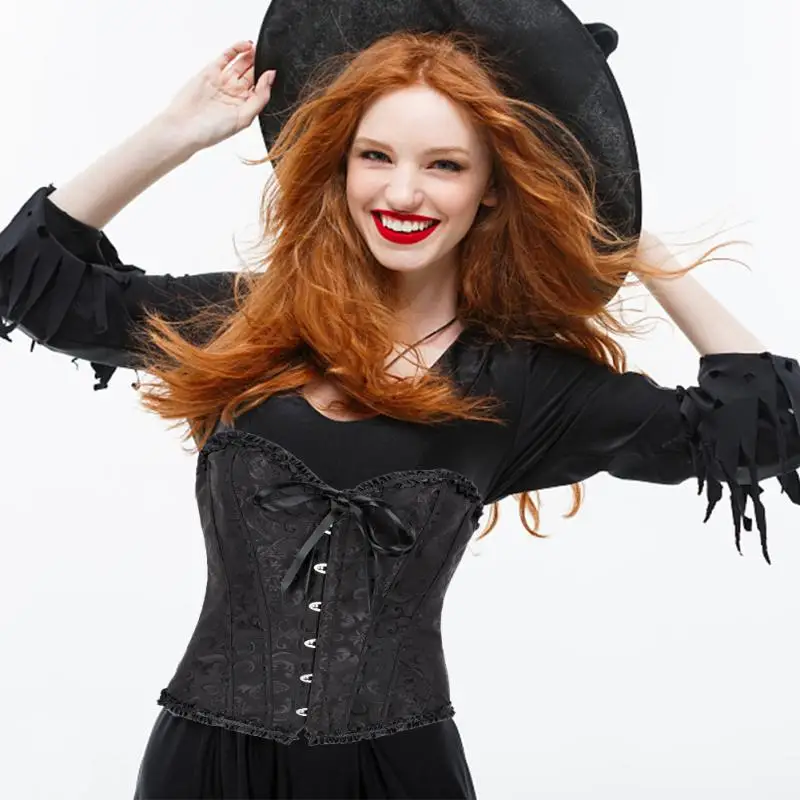 

4Colors 10Sizes Corset Underbust Women's Top Sexy Lace Floral Women Bustier Corset Lingerie Brocade Fashion Gothc DropShippi