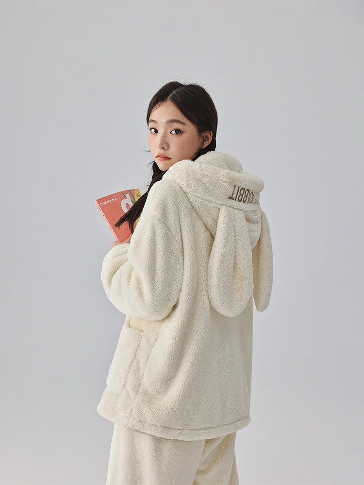 Kiss Cat [мягкий бархат] осенне-зимняя милая пижама с кроликом женский комплект