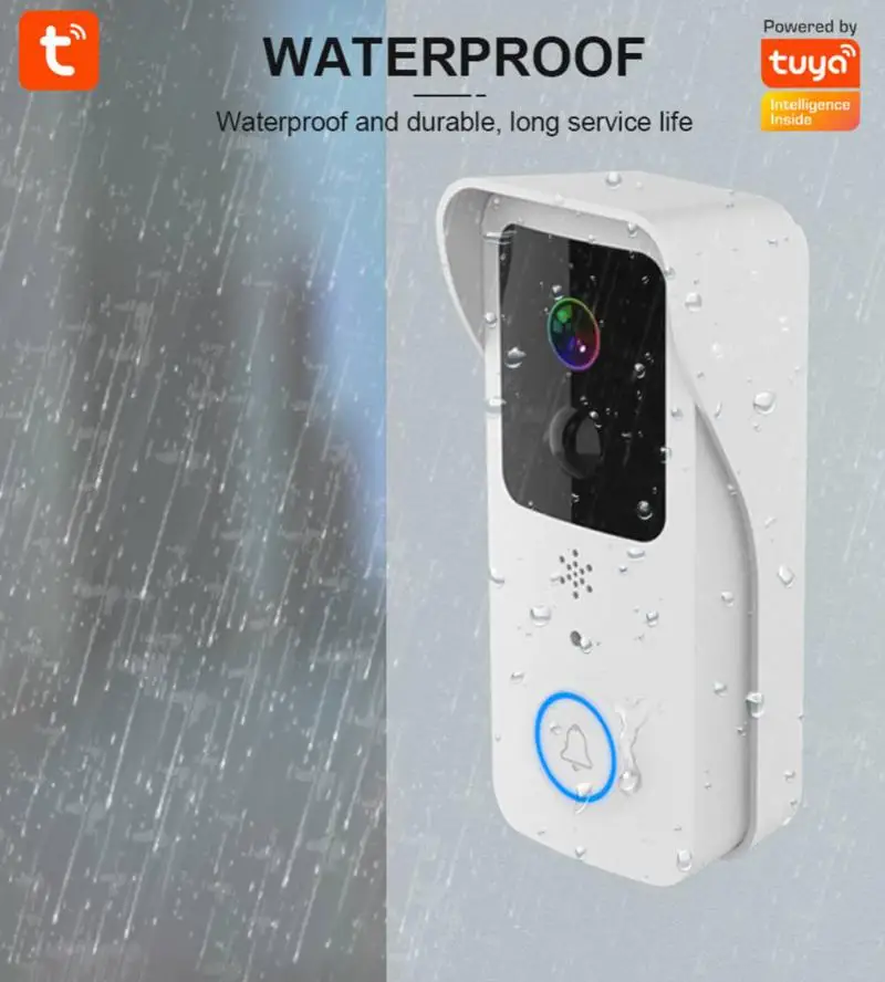 

5GWIFI T32 Tuya Video Doorbell 1080P Infrared Night Vision Two-Way Audio IR Night Alarm Security Visual Intercom Doorbell