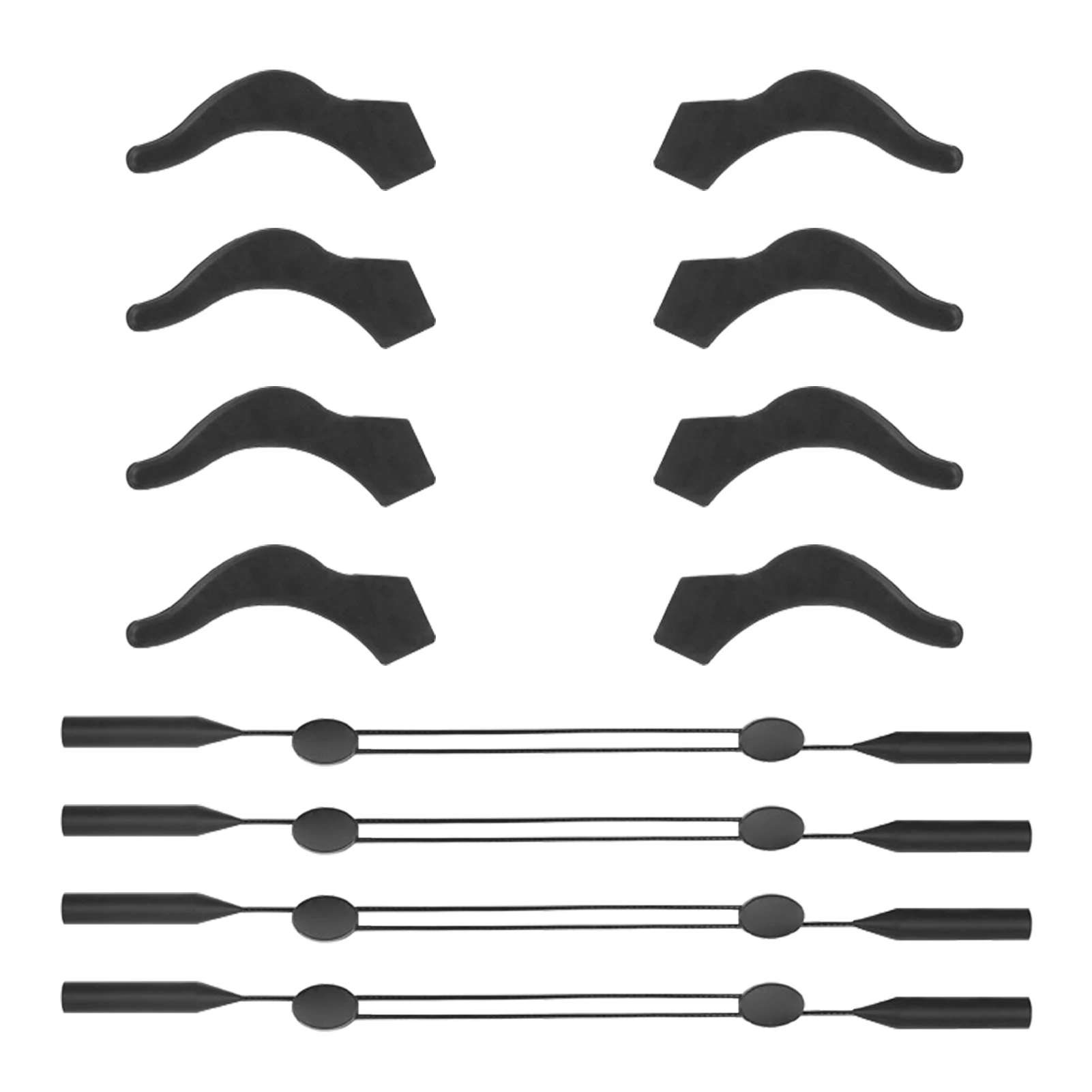 

12pcs Accessories Eyeglass Universal Fit Durable Sports Adjustable Length Cord Holder Anti-slip With Ear Hook Glasses Strap Set