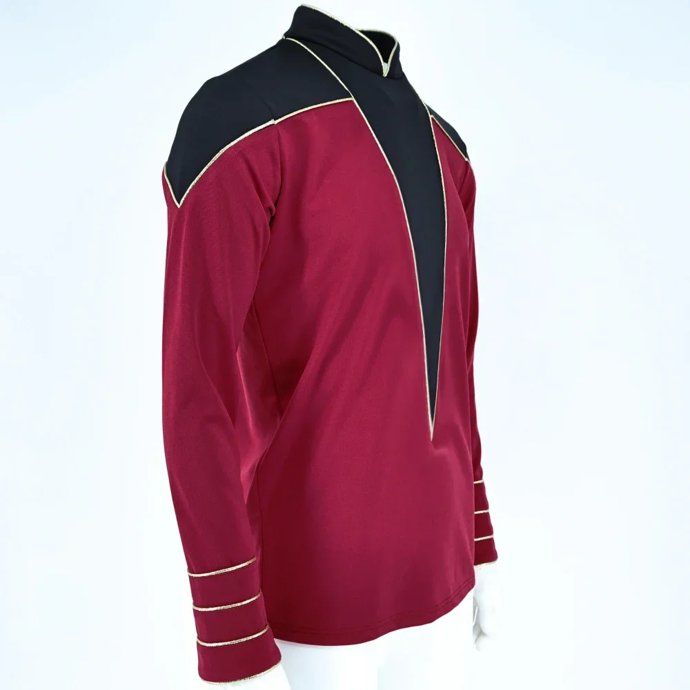 Фото Униформа офицера флага Next Generation TNG Admiral, красная рубашка, топ, костюм Звездного Флота, одежда для вечеринки на Хэллоуин №4