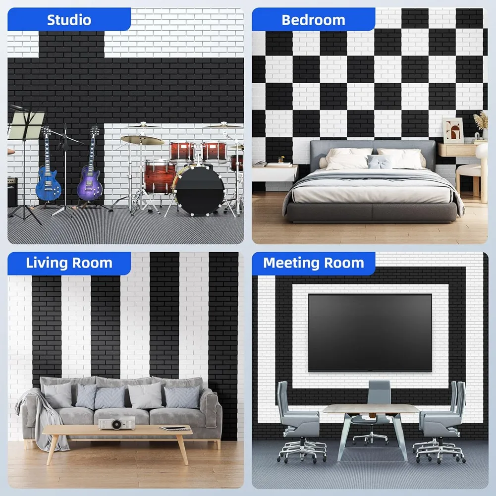 12 упаковок акустических панелей с самоклеющейся крышкой звукоизоляционные