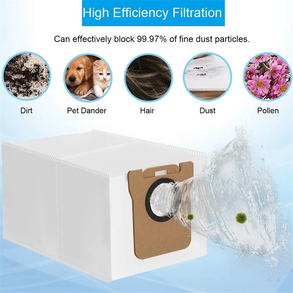 8 шт. мешки для пыли Dreame L10S Ultra/L10 Ultra робота-пылесоса Xiaomi X10+ сменные большой емкости