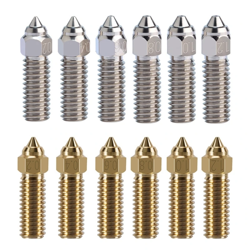 

3D Printer Nozzles 0.2/0.4/0.6/0.8/1.0/1.2mm Fit 1.75mm Filament Accessories