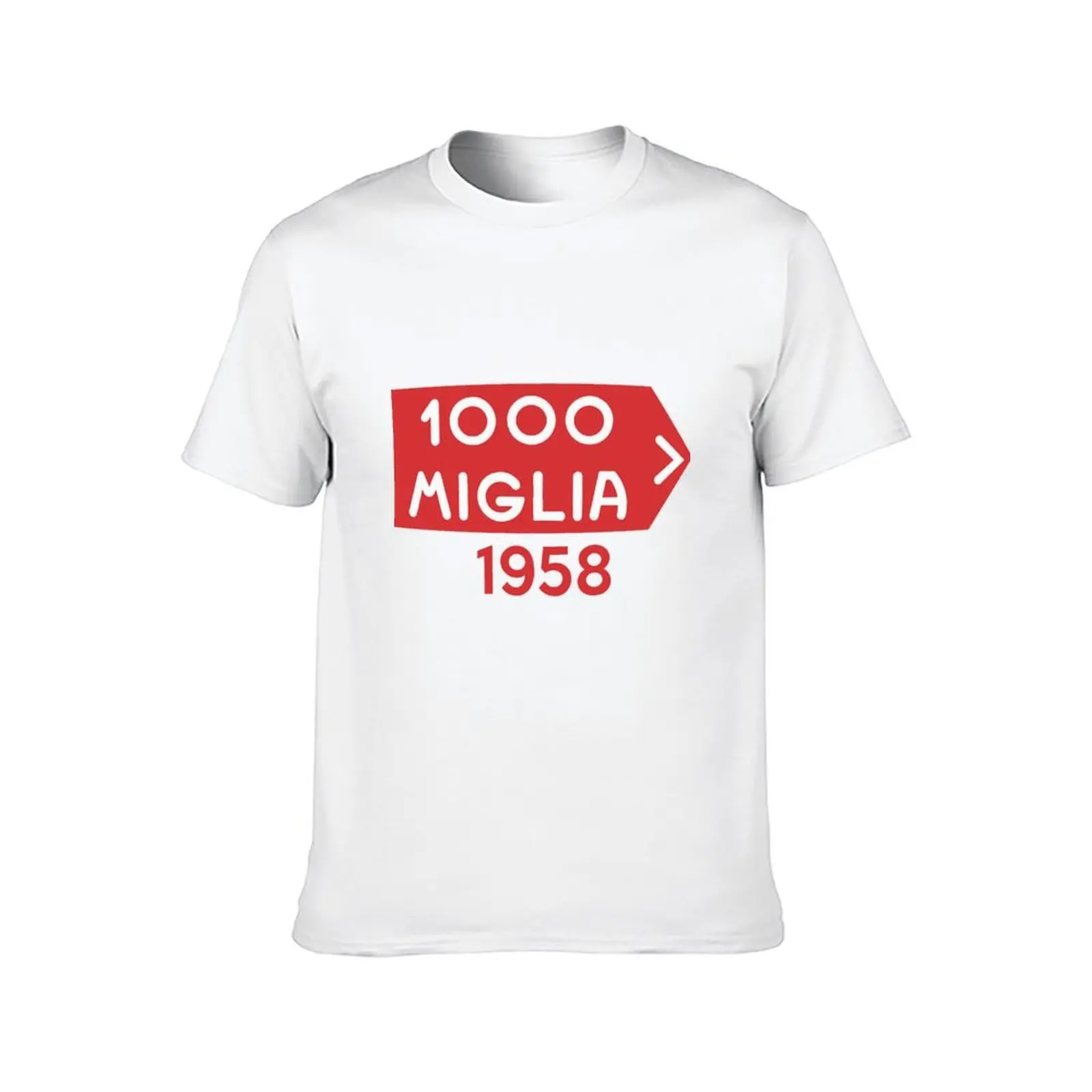 Фото Футболка Mille Miglia (1000) 1958 года, мужская футболка с принтами, хлопковая футболка из 100% черного хлопка, однотонная мужская упаковка, футболка №2