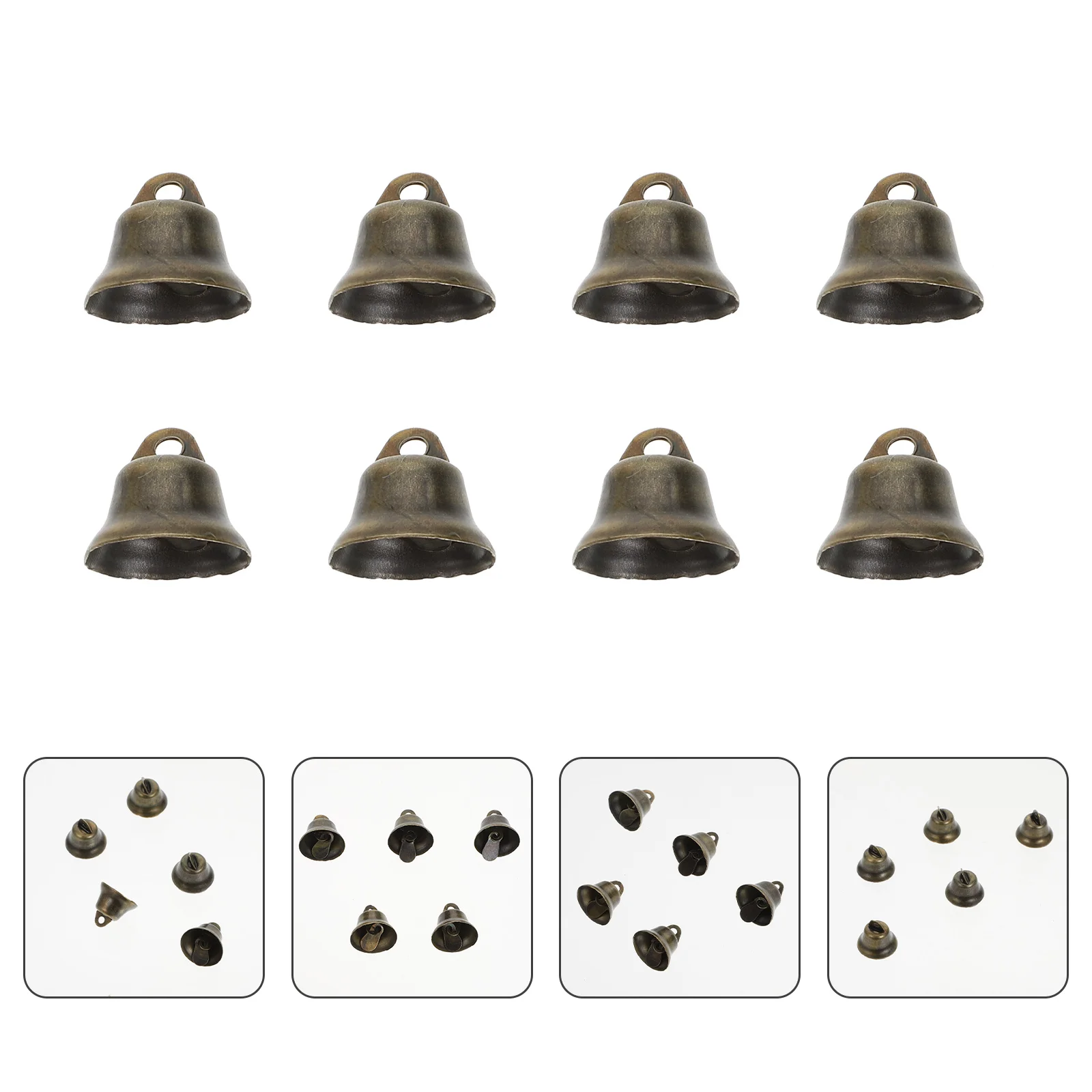 

100 Pcs Sleigh Bells Santa Sleigh Decor Mini Brass Bells Chinese Wedding Decoration Bronze Horn Bell Jewelry Reindeer Bells