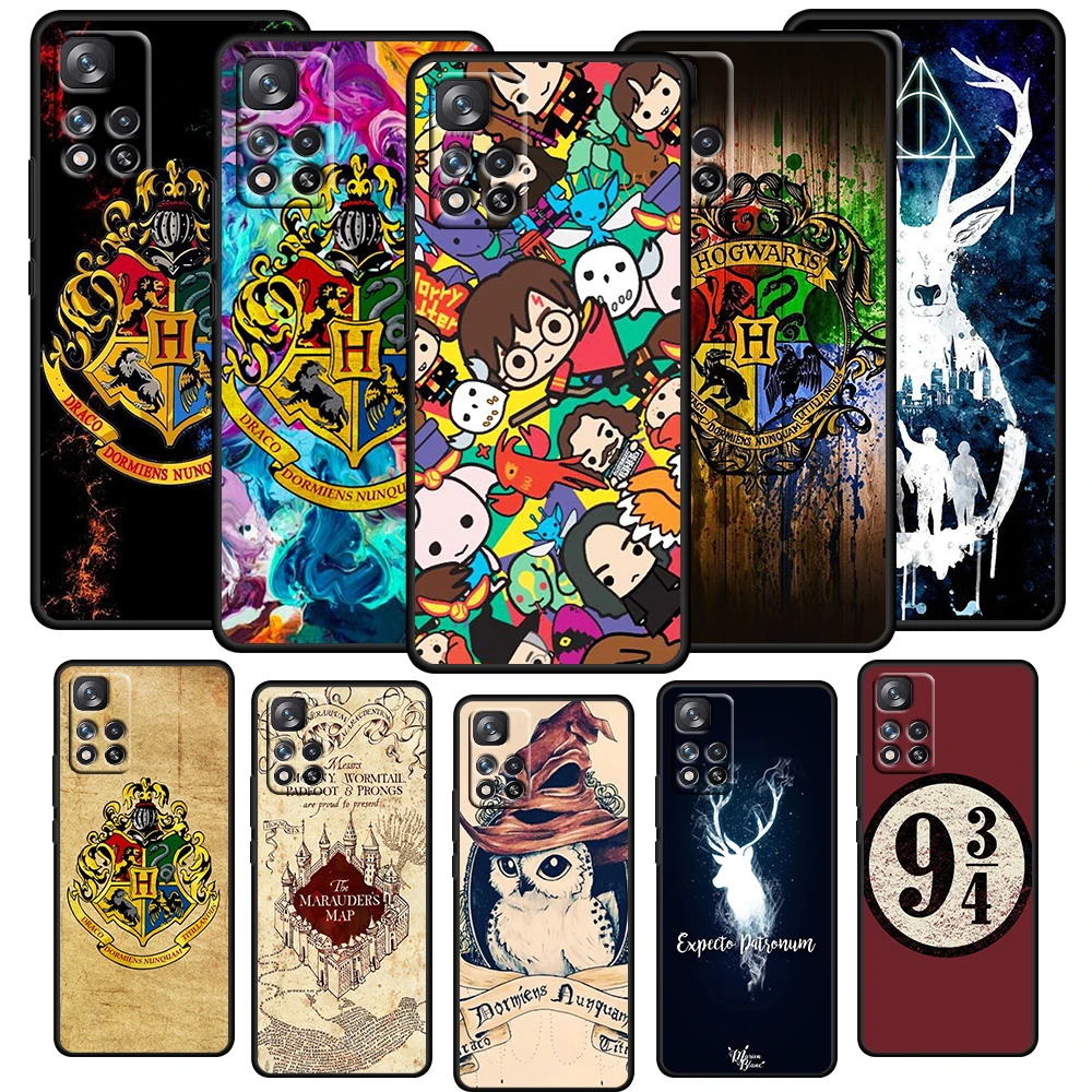 

Ring Harry Potter Wand Art Case For Xiaomi Redmi Note 11 11T 10 Pro 10S 9 9S 9T 8 8T 7 4G 5G Soft Black Phone Cover Core Coque