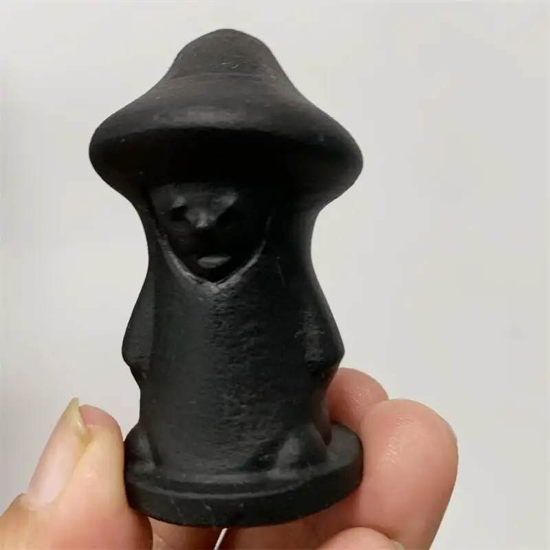 

Natural Obsidian Mushroom Statue Healing Stone Carved Home Decoration Cartoon Art Gift For Friends 1pcs