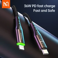 mcdodo pd 36w cable type c fast charger auto disconnect cable for iphone lightning 12 11 por max x xs fast charge led data cable