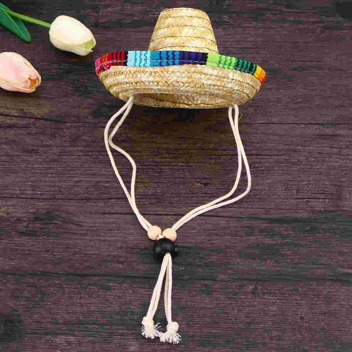 

Sombrero Hat, Sombrero Hats Adjustable Mexican Hats Sombrero Costume Party Hats for Small Pets/ Puppy/ Cat Party
