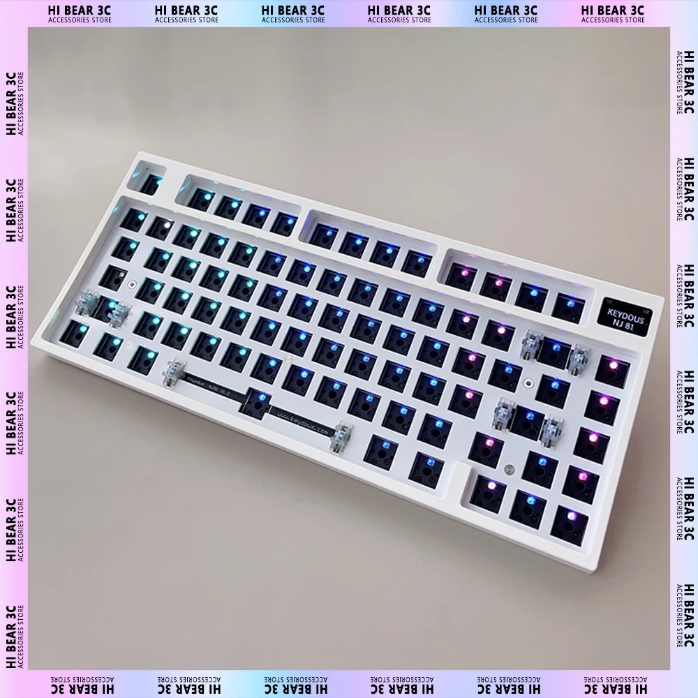 

Беспроводная механическая клавиатура Keydous NJ81 с Bluetooth, TFT-экраном, клавиатура с RGB-подсветкой Hotswap для ПК, программируемая макро