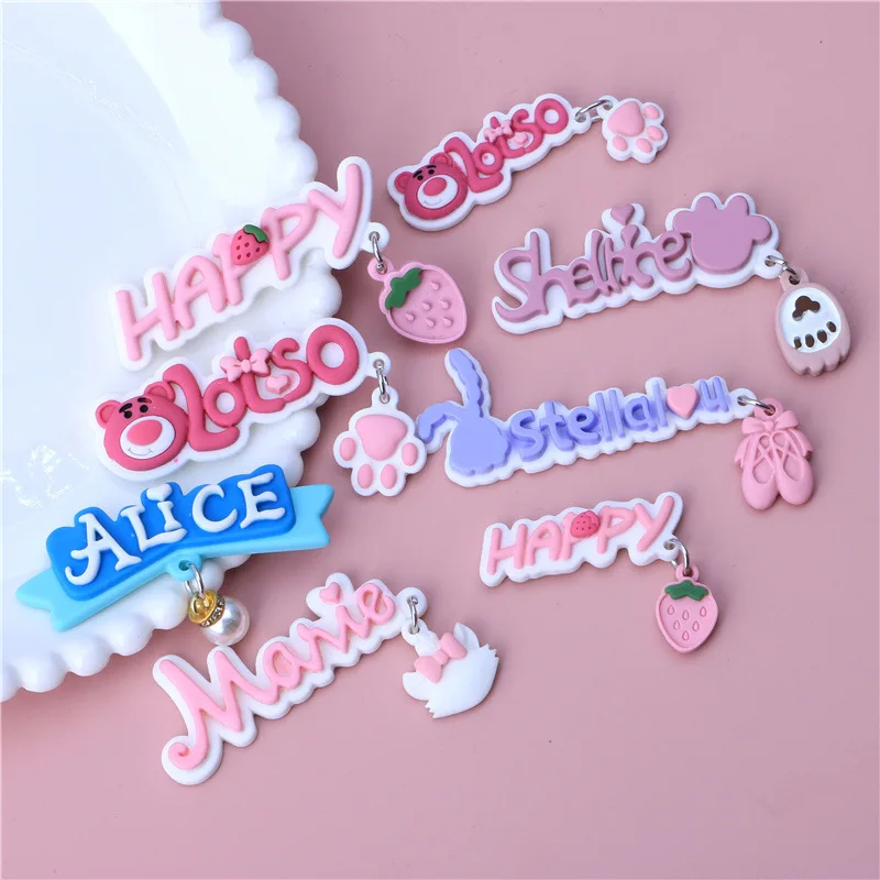 

Resin Name Tag DIY Craft Cartoon Jewelry Making Supply Necklace Bracelet Hair Ornament Accessories Flat Back Embellishment Alice