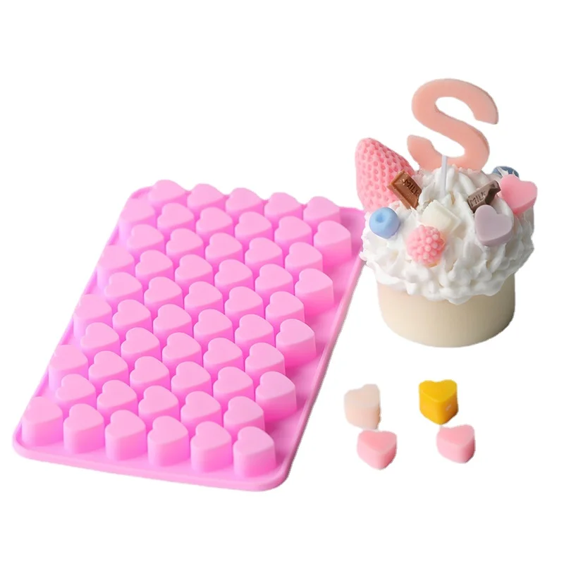 

Mini Heart Mold Silicone Chocolate Mold Ice Tray Fondant Mold 55 Holes Jelly Cookie Baking Mold Soap Mold Kitchen Baking Tool