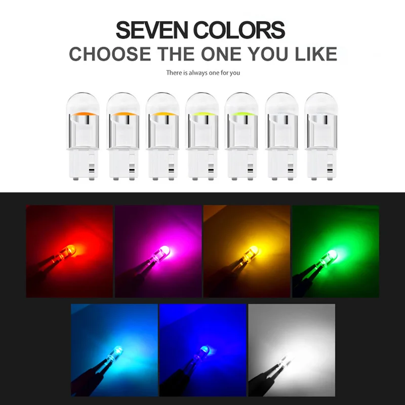 

Motorcycle Fog Lights T10 Steering Led Super Bright Turn Signal 7 Colors Electric Vehicle Car Width Bulb Universal Modification